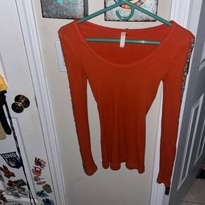xs free people burnt orange long sleeved